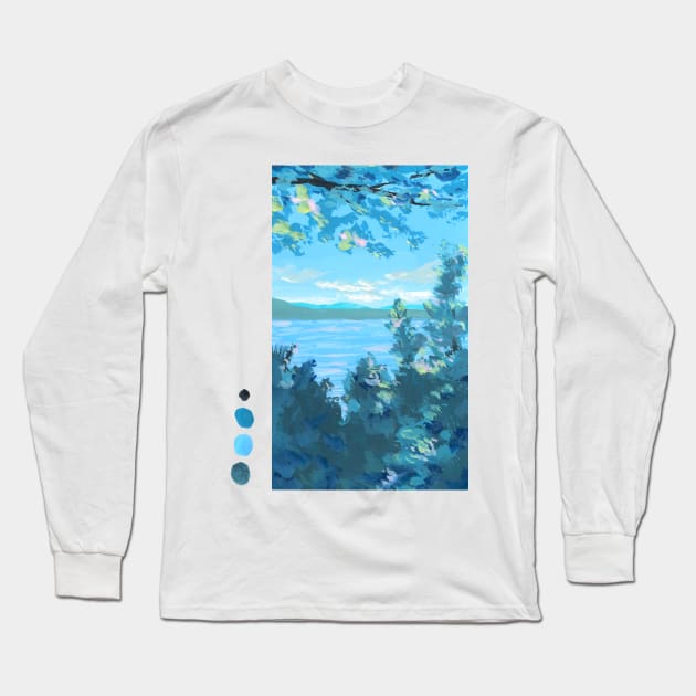 Pastel Lake Long Sleeve T-Shirt by erinkatearcher